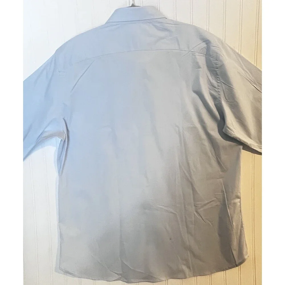 Banana Republic Slim Fit Men's Shirt L. Blue Stretch Poplin Soft Finish XXL New